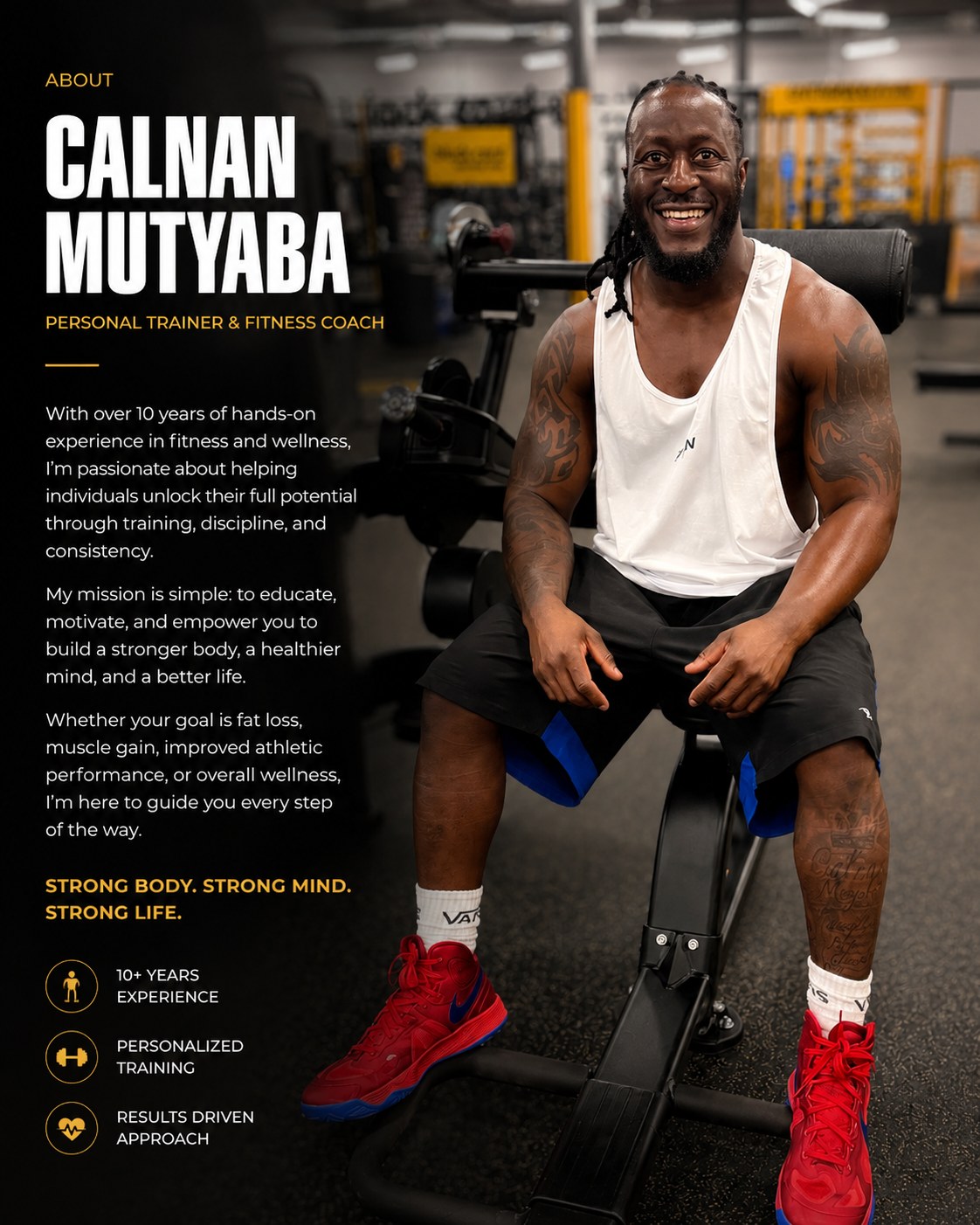 Calnan Mutyaba, Personal Trainer & Fitness Coach — 10+ years experience, personalized training, results-driven approach